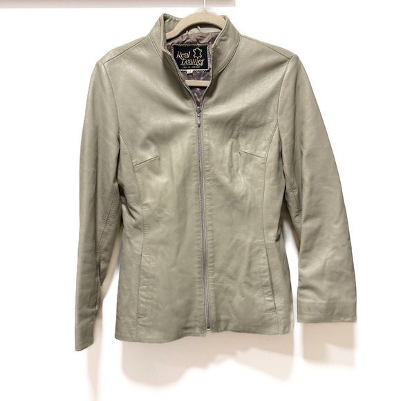 VTG 70s Cream Leather Cafe Racer Jacket UK Small Made in England - Picture 4 of 16